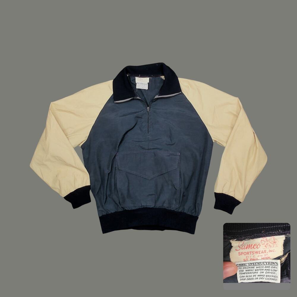 Vintage 70s Samco Sportswear Colorblock Half Zip Boxy Anorak Windbreaker Large